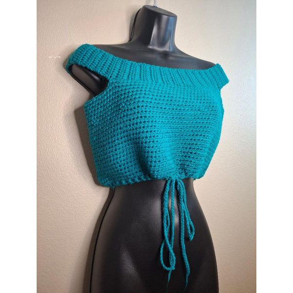Teal Cropped Halter