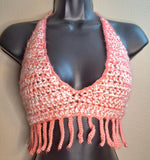 Soft Pink Fringed Halter