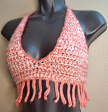 Soft Pink Fringed Halter