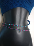 Pink Black and Teal Waistbeads Set