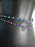 Pink Black and Teal Waistbeads Set