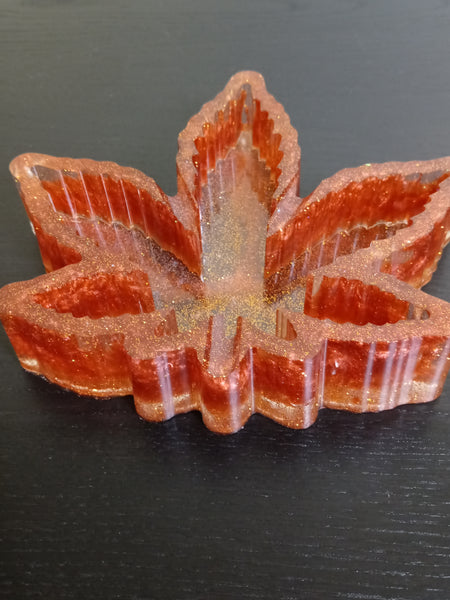 Burnt Orange Maple Leaf Ashtray