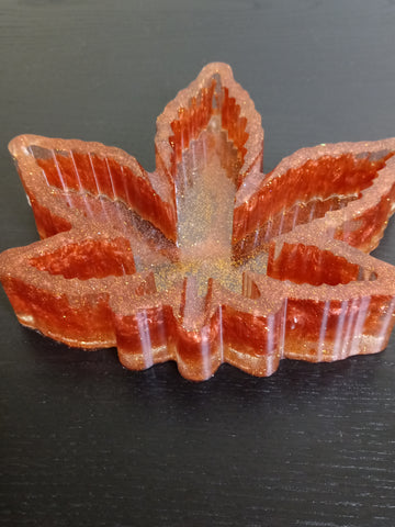 Burnt Orange Maple Leaf Ashtray