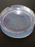 Powder Blue Ashtray with Gold Glitter