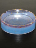 Powder Blue Ashtray with Gold Glitter