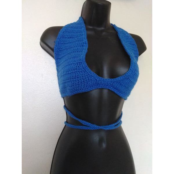 Royal Blue Bkini Top and Beach Bag