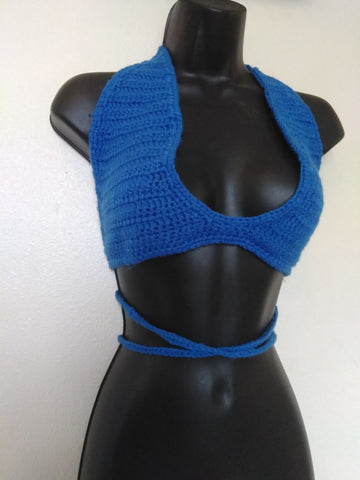Royal Blue Bkini Top and Beach Bag