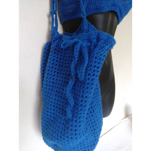 Royal Blue Bkini Top and Beach Bag